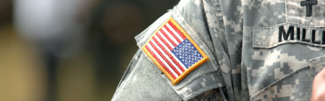 American Flag Patch on US Military Uniform