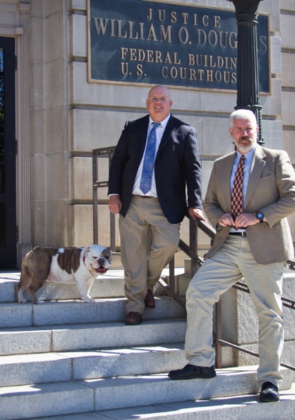 Brumback and Ottem lawyers on steps in Yakima